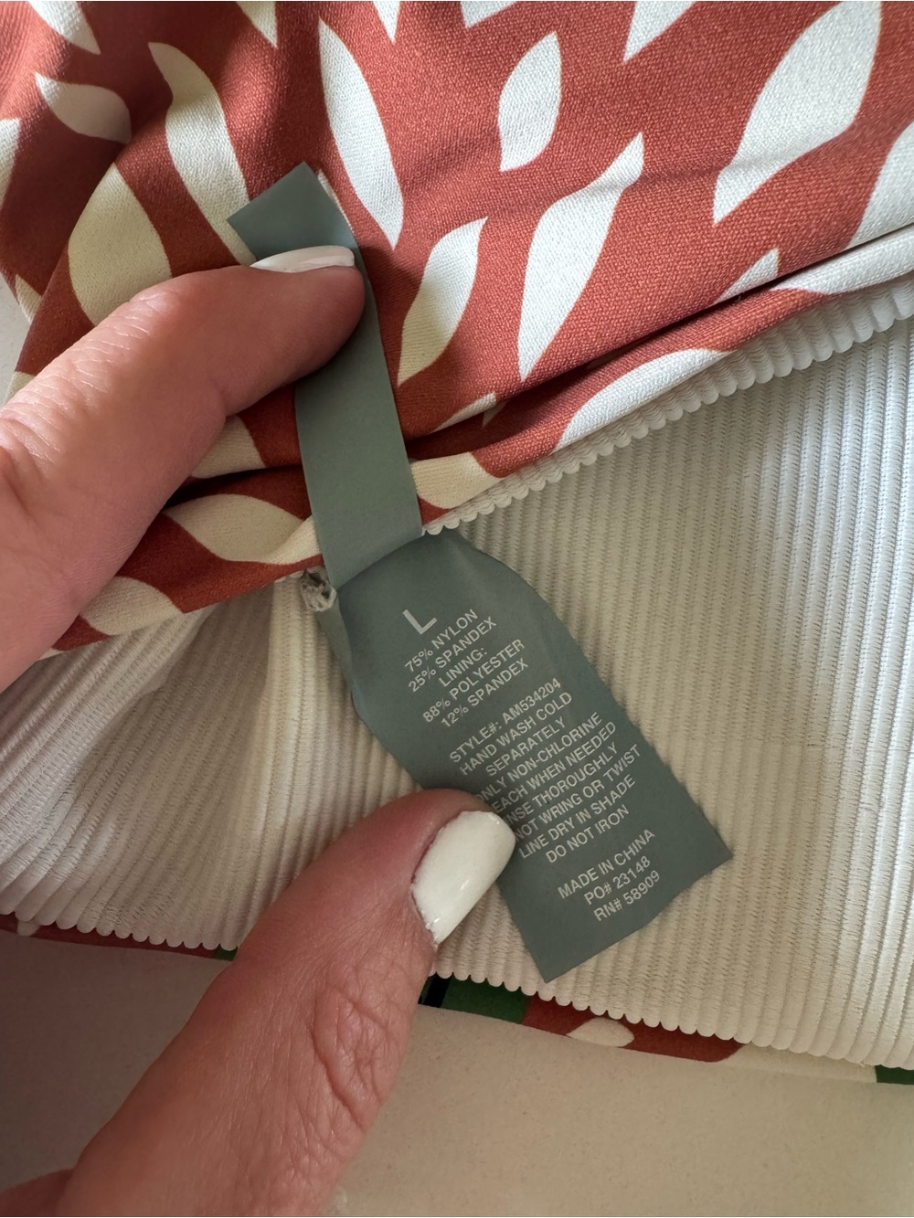 ANTONIO MELANI Green and Rust Palm-Print Bandeau Bikini Set - Picture 3 of 6